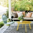 thumbnail image 4 of Grand Patio Round Steel Patio Coffee Table, Weather Resistant Outdoor Large Side Table, Yellow…, 4 of 15