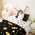 thumbnail image 3 of Homewish Playful Halloween Candy Twin Duvet Cover,Dot Cloud Pattern Twin Bedding,Black Orange Yellow,Halloween Reversible,2pcs,1 Duvet Cover and 1 Pillowcase, 3 of 6