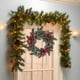 thumbnail image 4 of Corona navideña grande para puerta de entrada | Corona invernal verde artificial | Decoración navideña estilo ratán para interior y exterior | Base de parra con ramas de plástico, 4 of 5