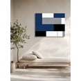 thumbnail image 5 of Navy Blue Black Grey Wall Art for Living Room,Canvas Picture Wall Decor for Bathroom Bedroom,Modern Irregular Geometric Abstract Painting Artwork for Office Kitchen Hallway Dining Room Decor 24"x32", 5 of 8