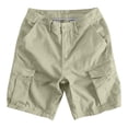 thumbnail image 6 of Nestiefly Mens Cargo Shorts Lightweight Elastic Waist Work Button Zip Up Shorts Summer Workout Hiking Outdoor Pull On Pants Light Green 4XL, 6 of 6