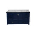thumbnail image 3 of Paige 60" Single Bathroom Vanity with Royal Blue Cabinet and Carrara Marble Top, 3 of 6