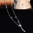 thumbnail image 4 of Sexy Women Rhinestone Dangle Navel Piercing Belly Button Ring with Waist Chain, 4 of 8