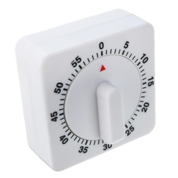 Kitchen Timer Manual, Stainless Steel Egg Shaped Mechanical Rotating Alarm with 60 Minutes for Cooking White