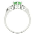thumbnail image 4 of Clara Pucci 14K White Gold Solid Gold Green Three-Stone Anniversary Ring for Women - 1.72 cttw Round Cut, 4 of 8