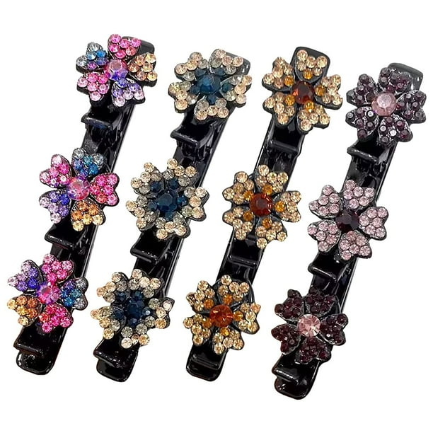 8/4PC Braided Hair Clips Broken Hair Braided Hair Clips Five Petal Lace