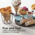 thumbnail image 2 of Proctor Silex Waffle Cone and Ice Cream Bowl Maker with Browning Control, Nonstick Plates, White, 2 of 8