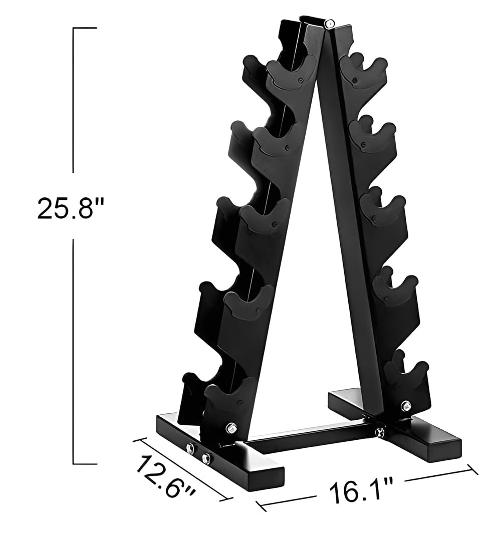 A-Frame 5 Tier Dumbbell Rack, Black