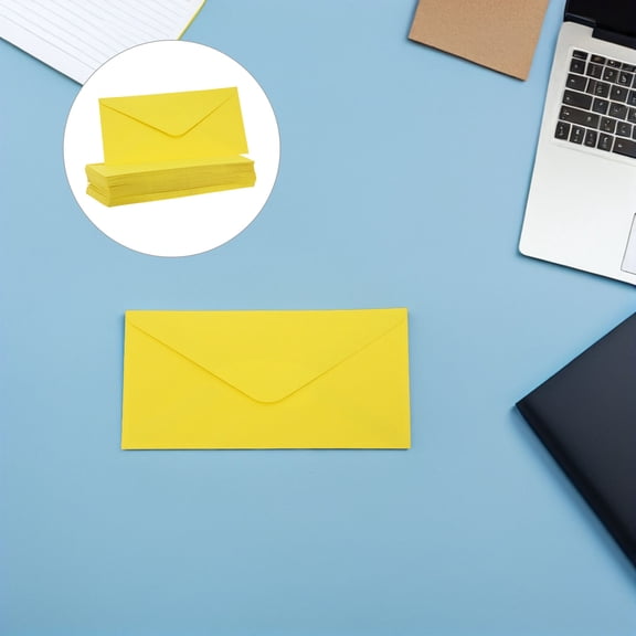 TABLZONE Yellow Envelopes Self-Adhesive for Greeting Cards and Invitations 50Pcs