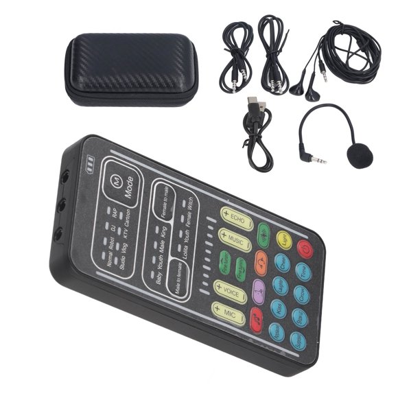 Voice Changer Set, Multifunction Portable Recording Mini Sound Card With 8 Different Sounds For Game Anchor Recording Computer