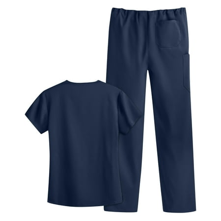 

TAIAOJING Scrub Suit Set for Women Ladies V-neck Solid Color Short-sleeved Pocket Carer Suit