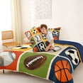 thumbnail image 4 of Erosebridal Retro Balls Full Size Comforter Sets, Sport Bedding Sets for Boys and Girls, Navy Reversible 3pcs, 1 Comforter and 2 Pillowcases, 4 of 6
