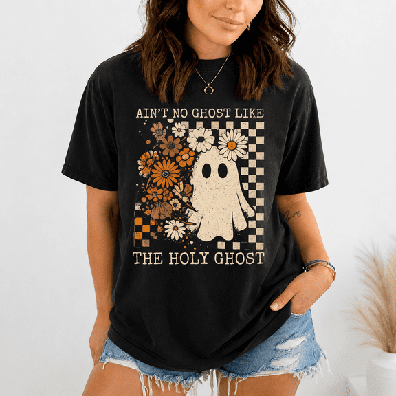 Ain’t No Ghost Like The Holy Ghost T-Shirt, Christian Halloween Ghost Graphic Tee, Cute Fall Faith Gift Shirt