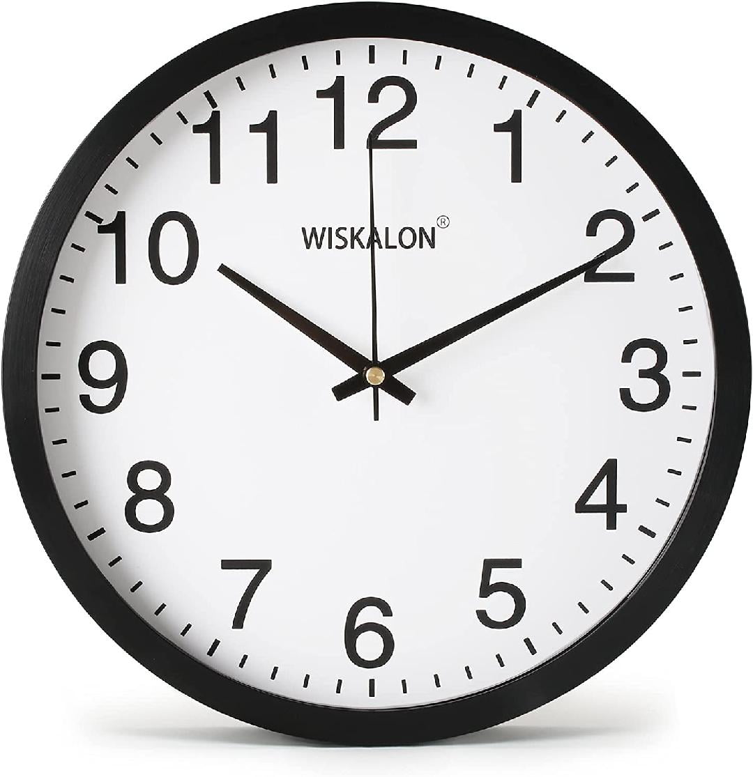 10 inch Wall Clock,Silent NonTicking Elegant Black Frame Wall Clock,Classic Digital Wall Clock