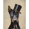 thumbnail image 2 of Fab Funky 26x32 Gold Ornate Wood Framed with Double Matting Museum Art Print Titled - Doberman, Formal Hound and Hat, 2 of 4