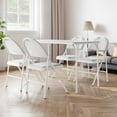 thumbnail image 1 of Twister.CK Folding Table, Portable Rectangle Card Table with Metal Frame, PU Leather Upholstered Desk, for Dining Room, Living Room, Office, Camping, Gray, 1 of 7