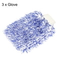 thumbnail image 3 of Uxcell Blend Washable Scratch Free Dusting Gloves Microfiber Wash Mitt, Blue White 3 Pack, 3 of 5