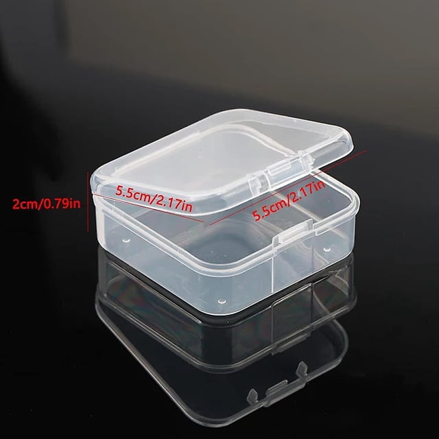 Caja de almacenamiento cuadrada de plástico transparente con tapa (5,5x5,5 cm) 12 piezas Qi Cheng ShuxiuWang 8390613552136
