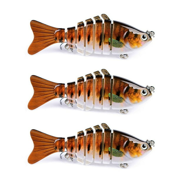 Naiovety Paquete de 3 señuelos de pesca de plástico de agua salada cebo falso atracción al aire libre Swimbaits artificiales Crankbait accesorio 10cm Pescar tipo 15 Naiovety OD023723-15