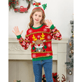 thumbnail image 3 of Lanbubble Boys Girls Ugly Christmas Sweater Holiday Party Pullover Xmas Sweatshirt for Kids Size 7-14, 3 of 5