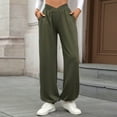 thumbnail image 2 of Gyexs Barrel Sweatpants Women High Elastic Waist Flowy Sweater Pants High Waisted Athletic Joggers with Drawstring, Army Green, Size L, 2 of 8