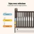 thumbnail image 4 of Dream On Me Anna 3-in-1 Convertible Crib with Changing Table Chocolate, Changing Pad Included Converts from Baby Crib to Toddler Bed, Day Bed and Kids Sofa, Three Adjustable Mattress Height Positions, 4 of 12
