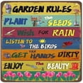 thumbnail image 2 of Letrero Lata Con Reglas Jardín Metal Vintage Pintura Hierro Rectangular 20x30cm, 2 of 9