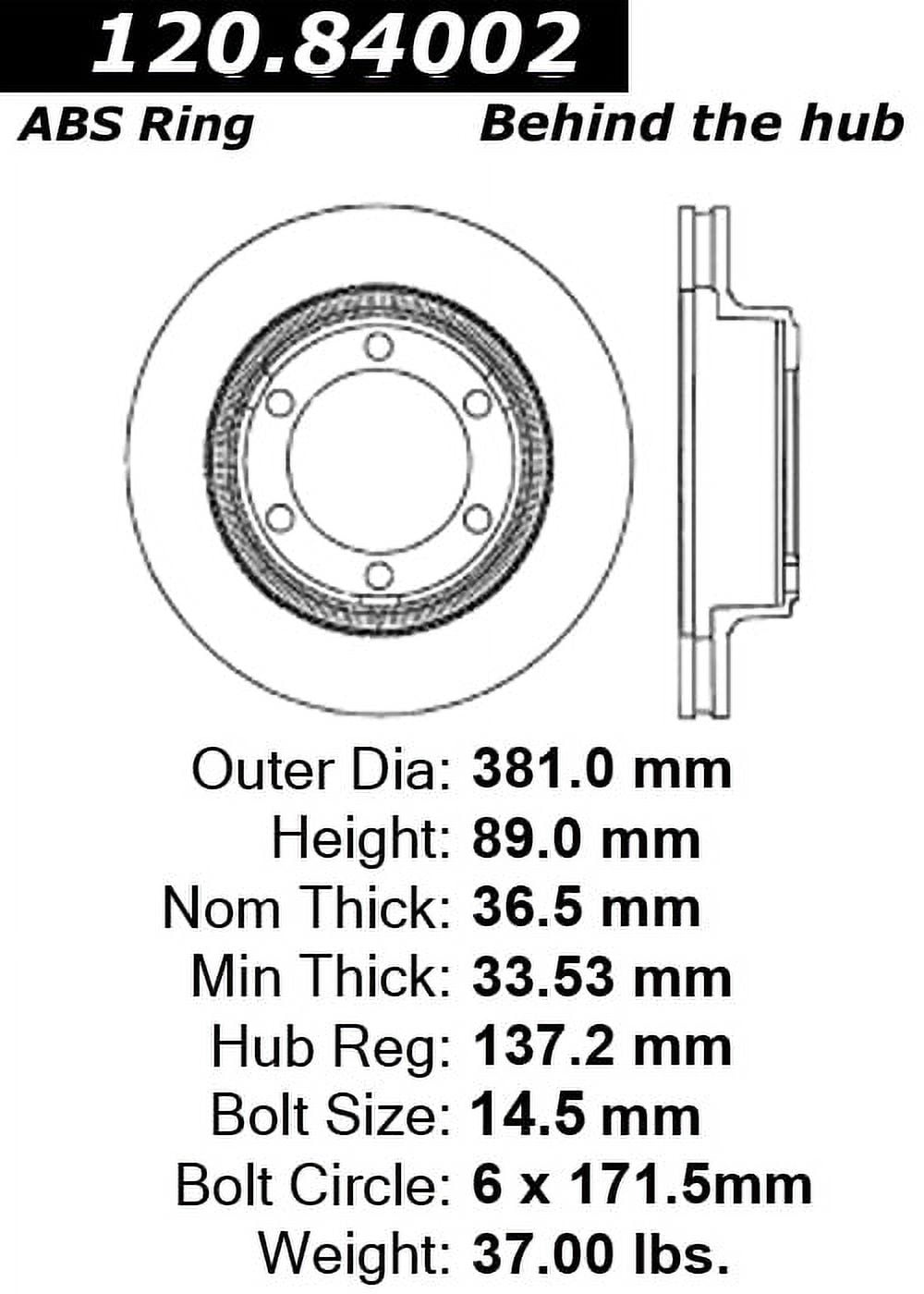 Centric Parts 12084002 Disc Brake Rotor Fits select: 1996-2004 FREIGHTLINER CHASSIS