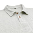thumbnail image 7 of Mens Textured Jacquard Polo Shirt Super Stretch Short Sleeve Polo Shirts for Men White, 7 of 7