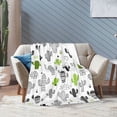 thumbnail image 6 of Cactus Throw Blanket, Cute Super Soft Warm Bed Bedding Blankets for Couch Bedroom Sofa Office, All Season Cozy Flannel Plush Blanket Gifts for Kids Teens Adults, 60"X50", 6 of 6