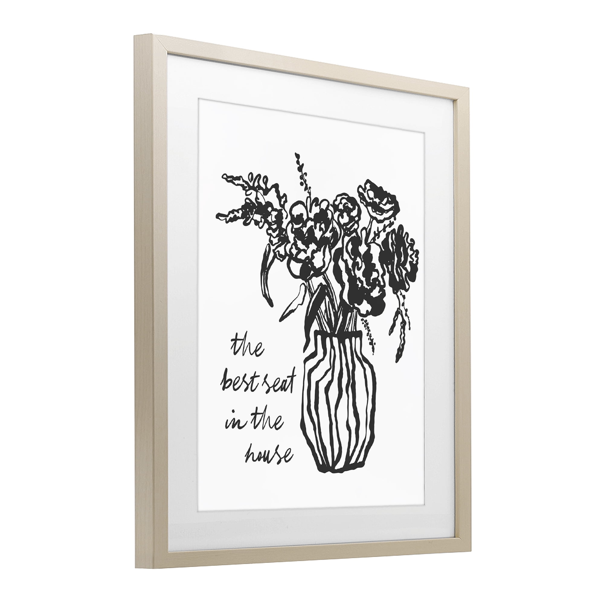 Stupell Industries Best Seat in House Bathroom Birch Framed Print Under Glass, design by Lettered and Lined