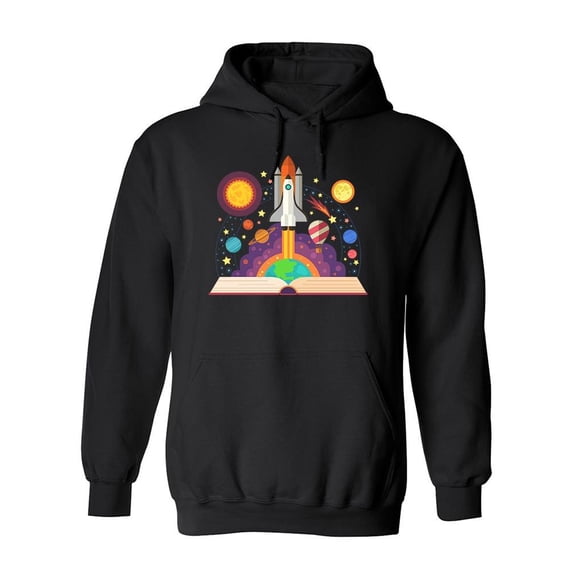 Open Book With Space Hoodie Men -Image by Shutterstock, Male Large