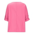 thumbnail image 4 of Itsame Short Sleeved Undershirt Tops for Womens Shirt Fashionable Solid Color Round Neck T-Shirt Blouses Pink Size 3XL, 4 of 6