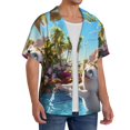 thumbnail image 2 of Fotbe Playful Hedgehog Forest Pond Camisa Estampada de Manga Corta para Hombre, Casual de Verano, Estilo Playero, Sin Arrugas-4X-Large, 2 of 5