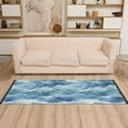thumbnail image 2 of Yayeee Runner Rug for Bedroom 2'x6' Machine Washable Hallway Non Slip Mat, Blue Watercolor Ocean Waves, 2 of 8