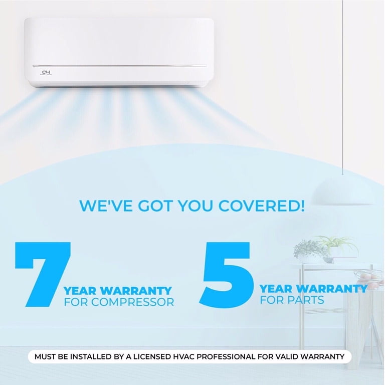 Cooper & Hunter 12000 BTU 230V Cover 550 Sq Ft Single Zone 20.5 Seer Wall  Mount Wi-Fi Ready Mini Split Air Conditioner Heat + 16ft Kit - Walmart.com