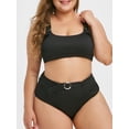 thumbnail image 1 of Anillo acanalado de textura más el tamaño de traje de baño bikini Rosegal Camisetas sin mangas de talla grande, 1 of 5