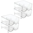 thumbnail image 4 of mDesign Stackable Plastic 2 Bottle Refrigerator Wine Rack Holder - 4 Pack, Clear, 4 of 9
