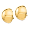 thumbnail image 2 of Real 14kt Yellow Gold Omega Clip 24mm Half Ball Non-pierced Earrings; for Adults and Teens; for Women and Men, 2 of 3