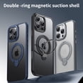 thumbnail image 3 of for iPhone 16 Pro Frosted Clear Case with Magnetic Stand, [Compatible with MagSafe] [Invisible Ring Holder] Soft TPU Frame Shockproof Protection Cover for iPhone 16 Pro Phone Case, Clear, 3 of 7