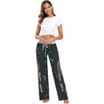thumbnail image 6 of Women's Dreamcatcher Moon Star Zodiac Pajama Pants, Casual Pajama Bottoms Lounge Pants Wide Leg, 6 of 7