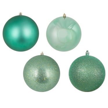 Vickerman 10" Sea Foam 4-Finish Ball Ornament Assortment, 4 per Bag