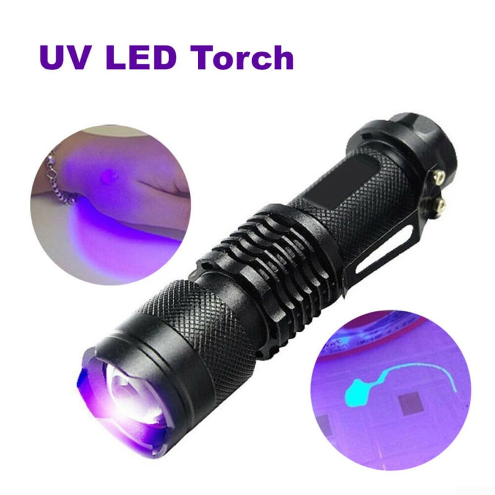 Mini Aluminum UV ULTRA VIOLET 9 LED FLASHLIGHT BLACKLIGHT Torch Light Lamp M4 