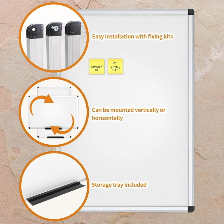 VIZ-PRO Magnetic Whiteboard Easel Black, 36 X 24 Inches, Portable Dry Erase  Boar