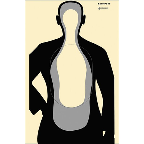 24 Pcs Montgomery Co Md Pd Modified B 21 Target Modified B 21 Target With The 8 B 27 Ring Added For Additional Scoring Options Size 24 X 42 Color Black Walmart Com Walmart Com