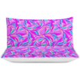 thumbnail image 3 of HAHDAXIA Colorful Plant Dress Pattern Bedding Solid Comforter Set for All Seasons,3 Pieces(1 Comforter+2 Pillowcases),Soft Microfiber Bedding Set Queen(90"x90"), 3 of 7