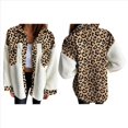 thumbnail image 3 of Chaqueta de Franela Abotonada de para Mujer, con Solapa Afelpada, Larga, Blusa A Cuadros, Otoño Estampado de Leopardo L, 3 of 6