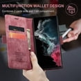 thumbnail image 2 of KONEE Phone Case Compatible with Samsung Galaxy S22 Ultra 5G,Leather Case PU Leather Flip Phone Case with [Card Slot] [Stand Function], Foldable Phone Case for Samsung Galaxy S22 Ultra 5G Case - Red, 2 of 6