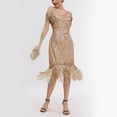 thumbnail image 6 of Bouanq Cocktail Dress 1920s Flapper Dress Long Fringe Dress Roaring 20s Sequin Beaded Dress Vintage Art Deco Dress Wedding Party Dresses, 6 of 6
