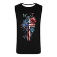 thumbnail image 4 of 4th of July Tank for Men American Flag Tanks for Men Patriotic Tops Patriotic Tank Top Fourth of July Tank Men's Leisure Time Fitness Home Wear Pajamas Color Cotton Fashion Printing T-Shirt Sports, 4 of 5